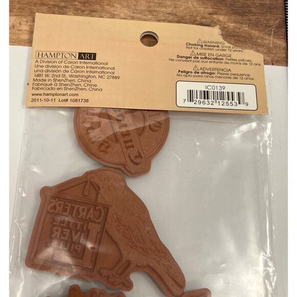 Graphic 45 Curiosity Shoppe Rubber Stamps Set OF 6 RARE ODDITIES FLYING PIG EYE - Picture 4 of 5